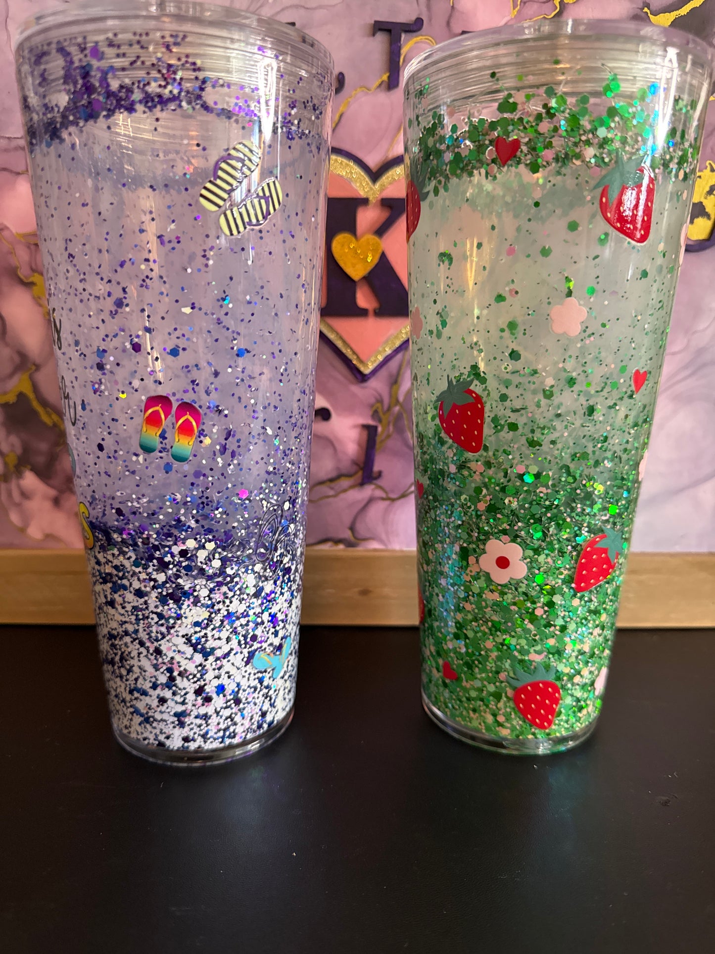 Custom snow globe tumbler 24oz