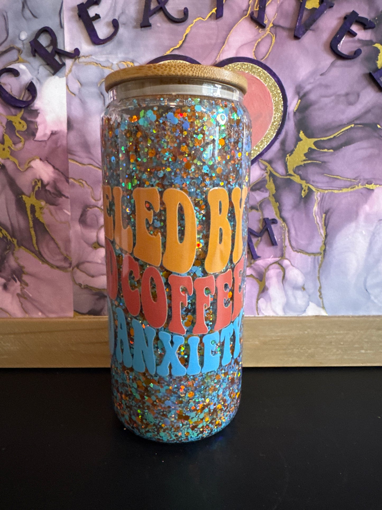 Fueled by iced coffee and anxiety 20oz