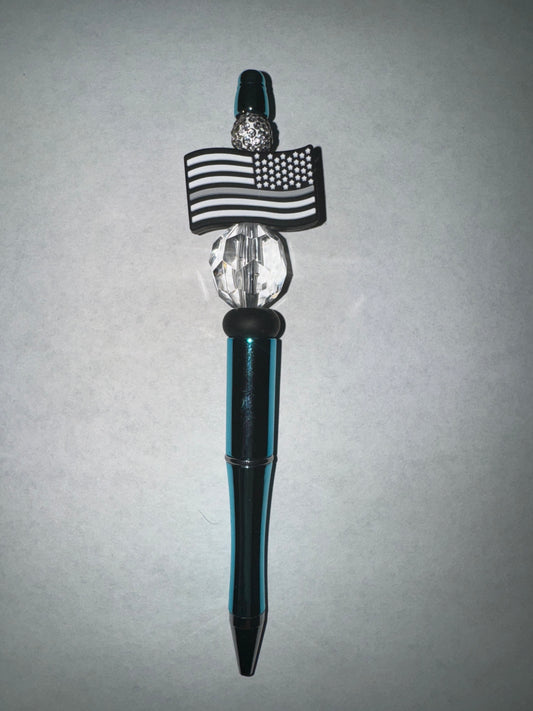 Merica flag metallic teal